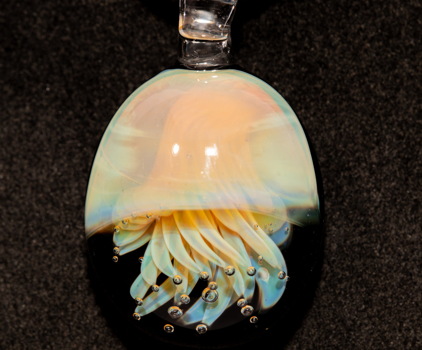 Underwater Jellyfish Pendant | Glass Necklace | Handblown Ocean Art Jewelry | Deep Sea