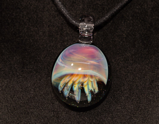 Artisan Jellyfish Pendant | Ocean-Inspired Glass Necklace | Handblown Glass Jewelry | Tropical Waters
