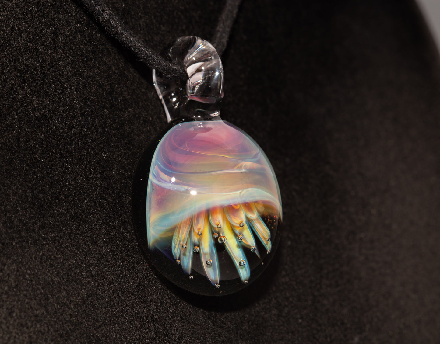 Artisan Jellyfish Pendant | Ocean-Inspired Glass Necklace | Handblown Glass Jewelry | Tropical Waters