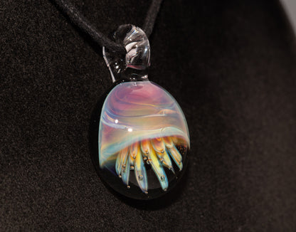 Artisan Jellyfish Pendant | Ocean-Inspired Glass Necklace | Handblown Glass Jewelry | Tropical Waters
