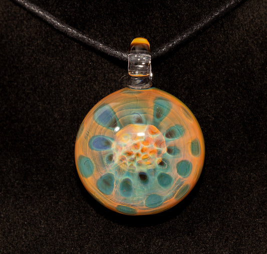Silver Fumed Galaxy Pendant | Honeycomb Lens Design | Handcrafted Rainbow Glass Necklace