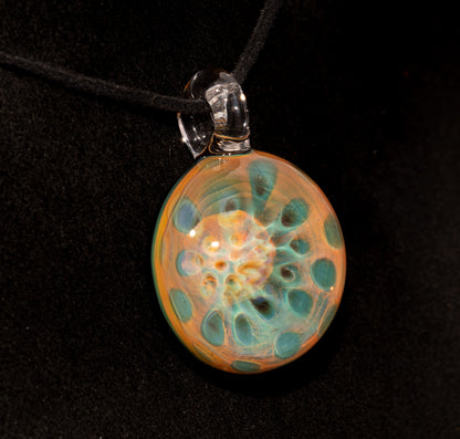 Silver Fumed Galaxy Pendant | Honeycomb Lens Design | Handcrafted Rainbow Glass Necklace
