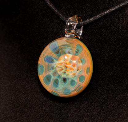 Silver Fumed Galaxy Pendant | Honeycomb Lens Design | Handcrafted Rainbow Glass Necklace
