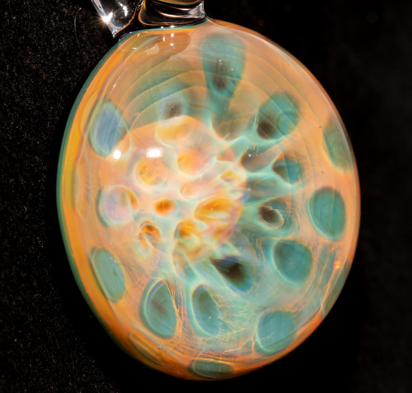 Silver Fumed Galaxy Pendant | Honeycomb Lens Design | Handcrafted Rainbow Glass Necklace