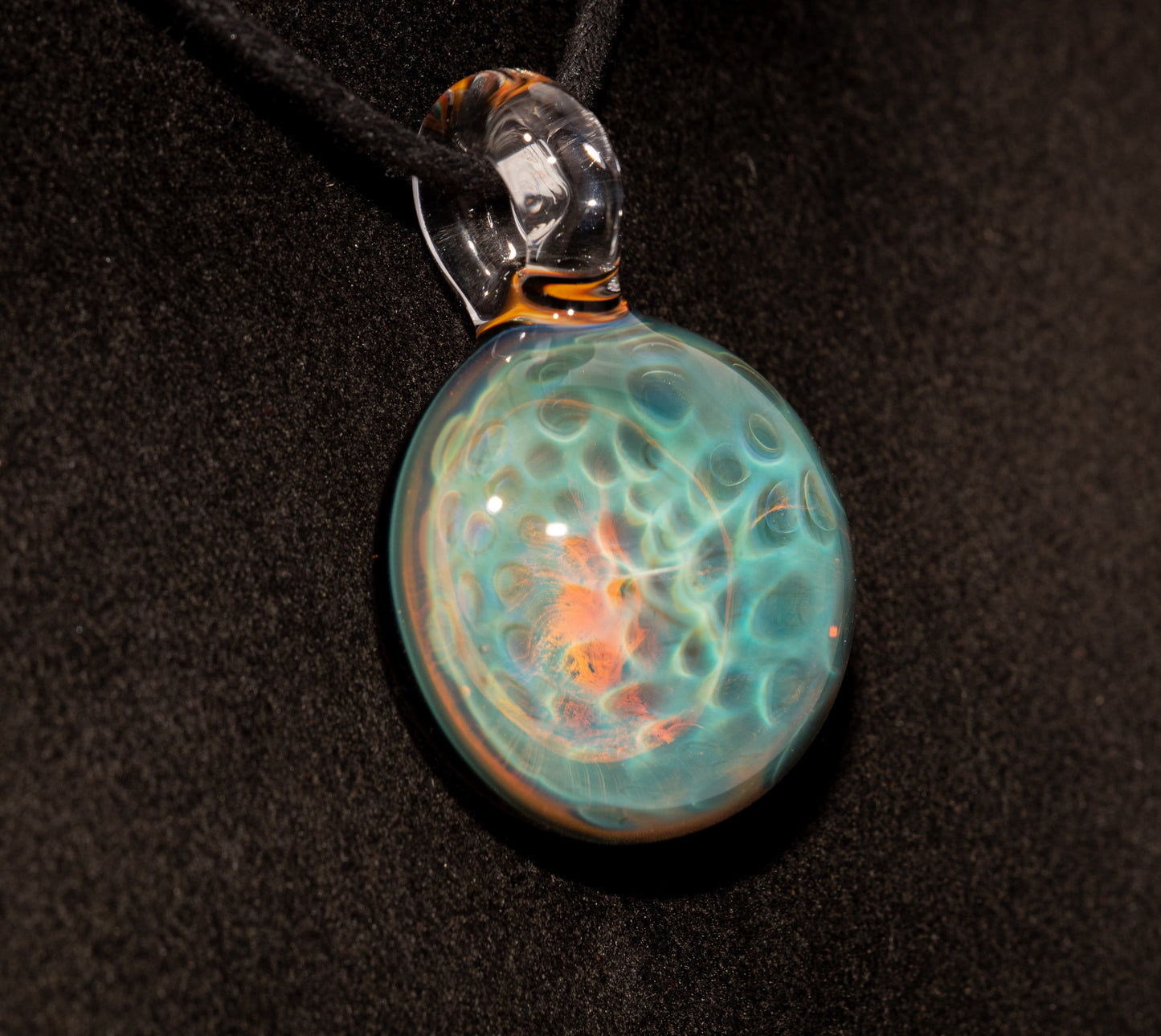 Rainbow Honeycomb Glass Pendant | 99.99% Silver Fumed | Artisan Borosilicate Jewelry Gift