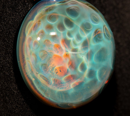 Rainbow Honeycomb Glass Pendant | 99.99% Silver Fumed | Artisan Borosilicate Jewelry Gift