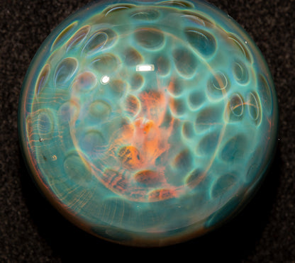 Rainbow Honeycomb Glass Pendant | 99.99% Silver Fumed | Artisan Borosilicate Jewelry Gift