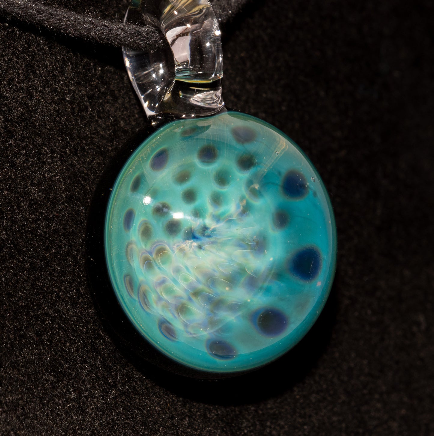 Silver Fumed Honeycomb Pendant | Handblown Glass Jewelry | Deep Encased Rainbow Art Necklace