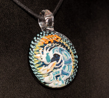 Kokopelli Glass Art Pendant | Tribal Boho Jewelry | Handcrafted Spirit Flute Talisman | Desert Vibes Necklace