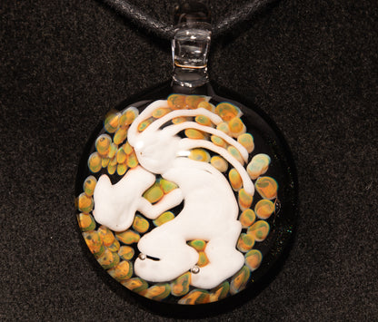 Kokopelli glass pendant | Native American inspired borosilicate jewelry | tribal style heady glass art | desert talisman flute spirit