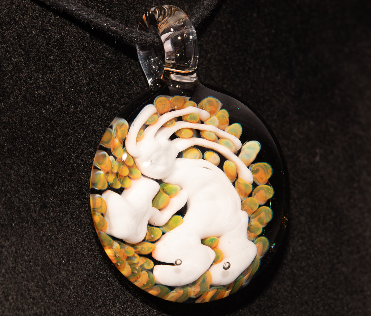 Kokopelli glass pendant | Native American inspired borosilicate jewelry | tribal style heady glass art | desert talisman flute spirit