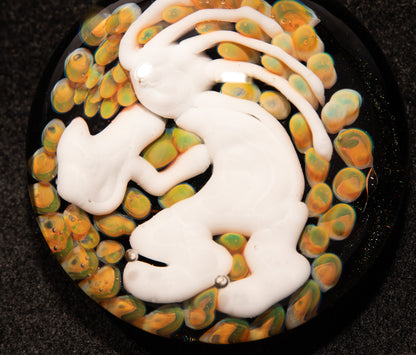 Kokopelli glass pendant | Native American inspired borosilicate jewelry | tribal style heady glass art | desert talisman flute spirit