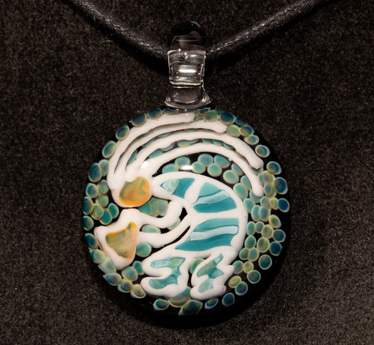 Kokopelli Glass Art Pendant | Tribal Boho Jewelry | Handcrafted Spirit Flute Talisman | Desert Vibes Necklace