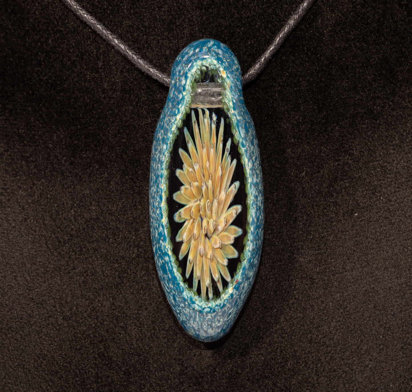 Geometric Blossom Pendant | Faceted Glass Sculpture | Forever in Bloom | Artisan Implosion Jewelry