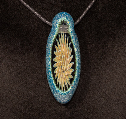 Geometric Blossom Pendant | Faceted Glass Sculpture | Forever in Bloom | Artisan Implosion Jewelry