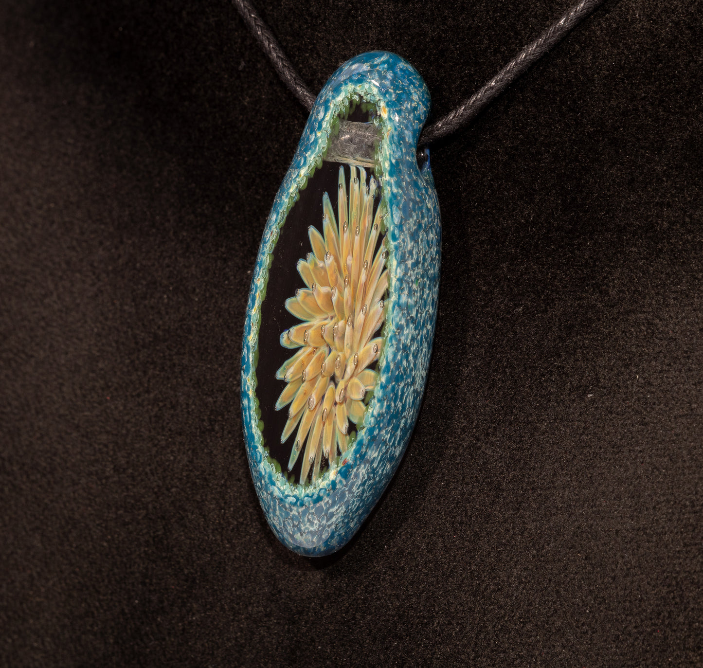 Geometric Blossom Pendant | Faceted Glass Sculpture | Forever in Bloom | Artisan Implosion Jewelry