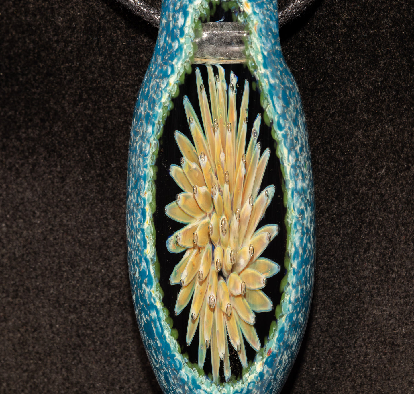 Geometric Blossom Pendant | Faceted Glass Sculpture | Forever in Bloom | Artisan Implosion Jewelry