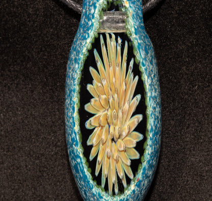 Geometric Blossom Pendant | Faceted Glass Sculpture | Forever in Bloom | Artisan Implosion Jewelry