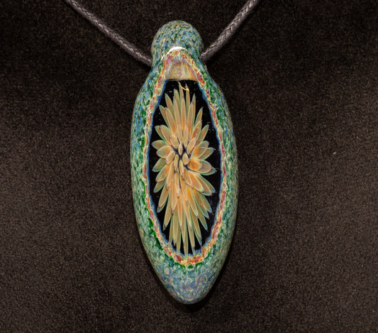 Star Core Glass Pendant | Faceted Implosion Geode | Eternal Burst of Color | Handcrafted Borosilicate Art