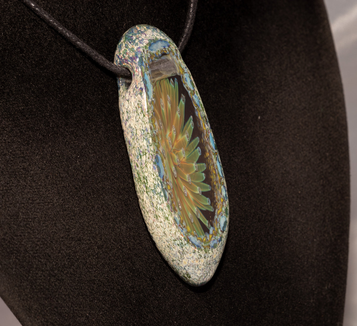 Fractal Bloom Pendant | Geometric Implosion Design | Faceted Glass Gem | Handmade Heady Jewelry Art