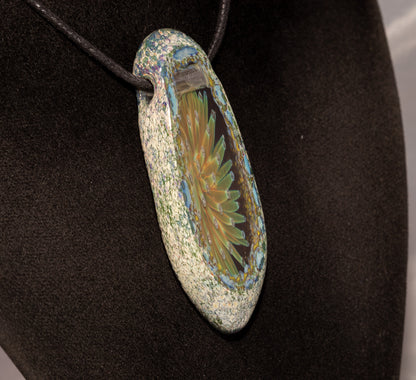 Fractal Bloom Pendant | Geometric Implosion Design | Faceted Glass Gem | Handmade Heady Jewelry Art