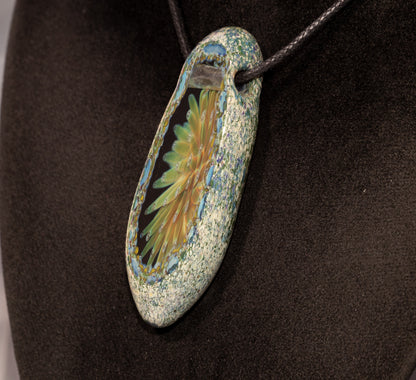 Fractal Bloom Pendant | Geometric Implosion Design | Faceted Glass Gem | Handmade Heady Jewelry Art