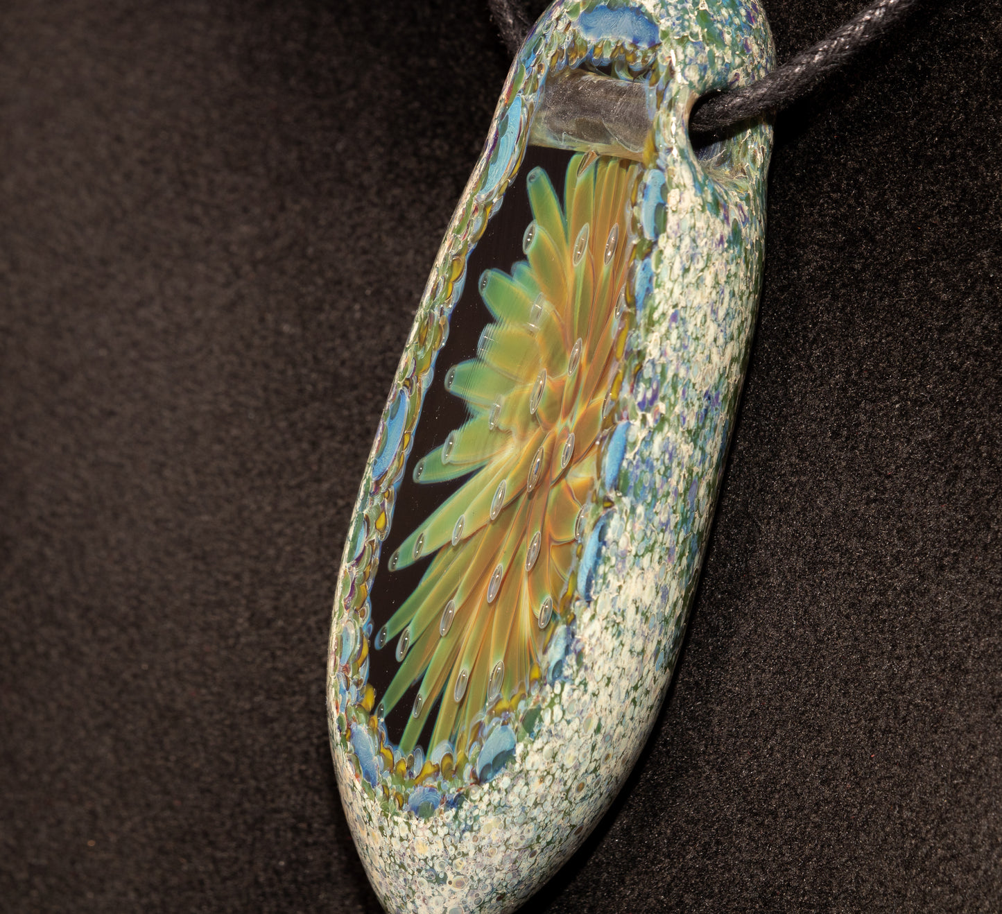 Fractal Bloom Pendant | Geometric Implosion Design | Faceted Glass Gem | Handmade Heady Jewelry Art