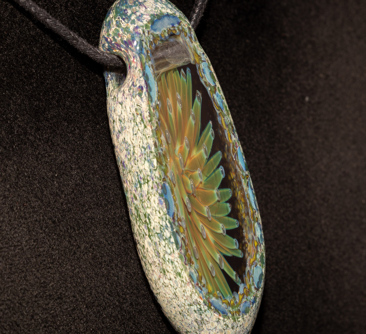 Fractal Bloom Pendant | Geometric Implosion Design | Faceted Glass Gem | Handmade Heady Jewelry Art