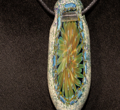 Fractal Bloom Pendant | Geometric Implosion Design | Faceted Glass Gem | Handmade Heady Jewelry Art