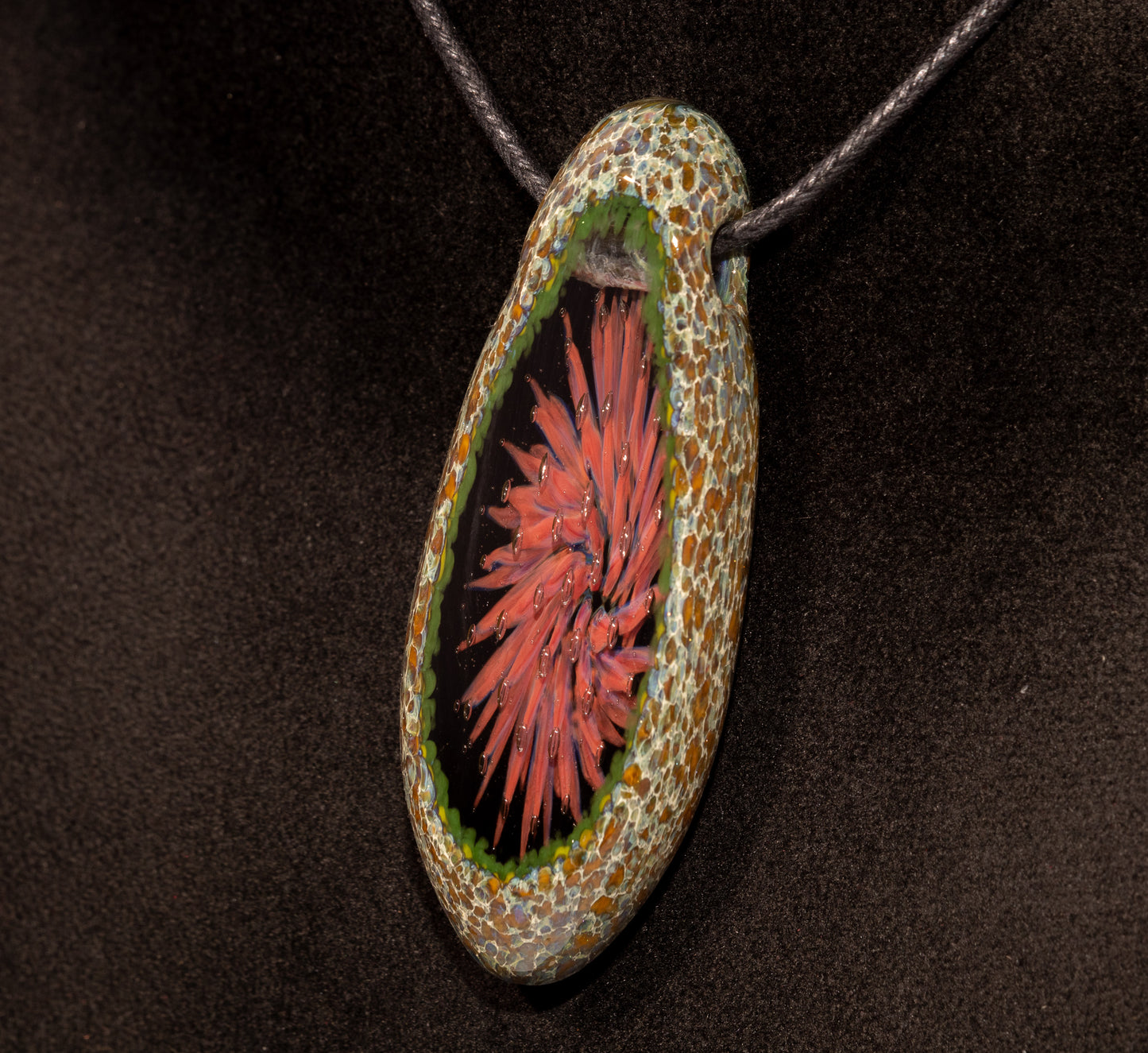 Crystalline Geometry Pendant | Faceted Borosilicate Art | Forever Frozen Light | Glass Implosion Necklace