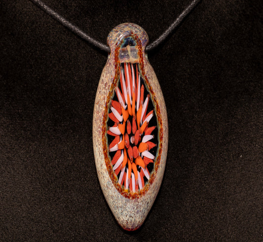 Dot Stack Implosion Pendant | Geometric Bloom Design | Faceted Glass Geode | Handcrafted Glass Jewelry