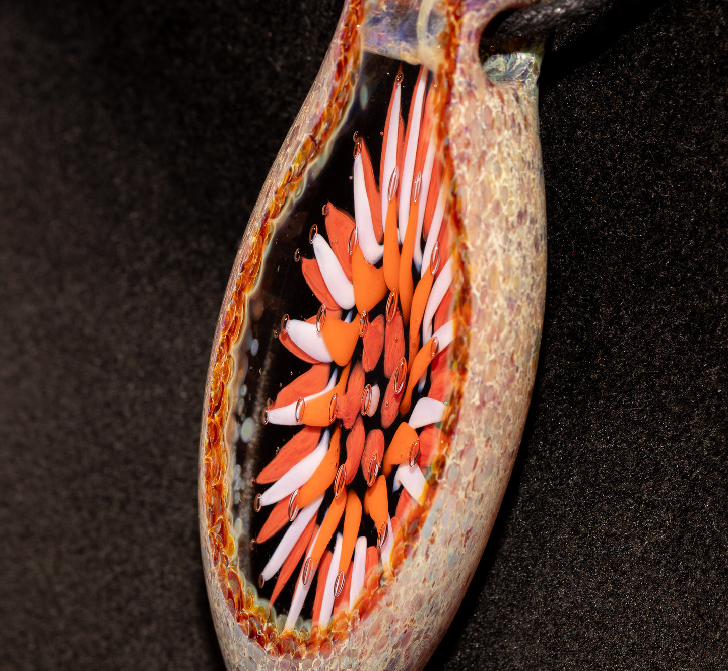 Dot Stack Implosion Pendant | Geometric Bloom Design | Faceted Glass Geode | Handcrafted Glass Jewelry