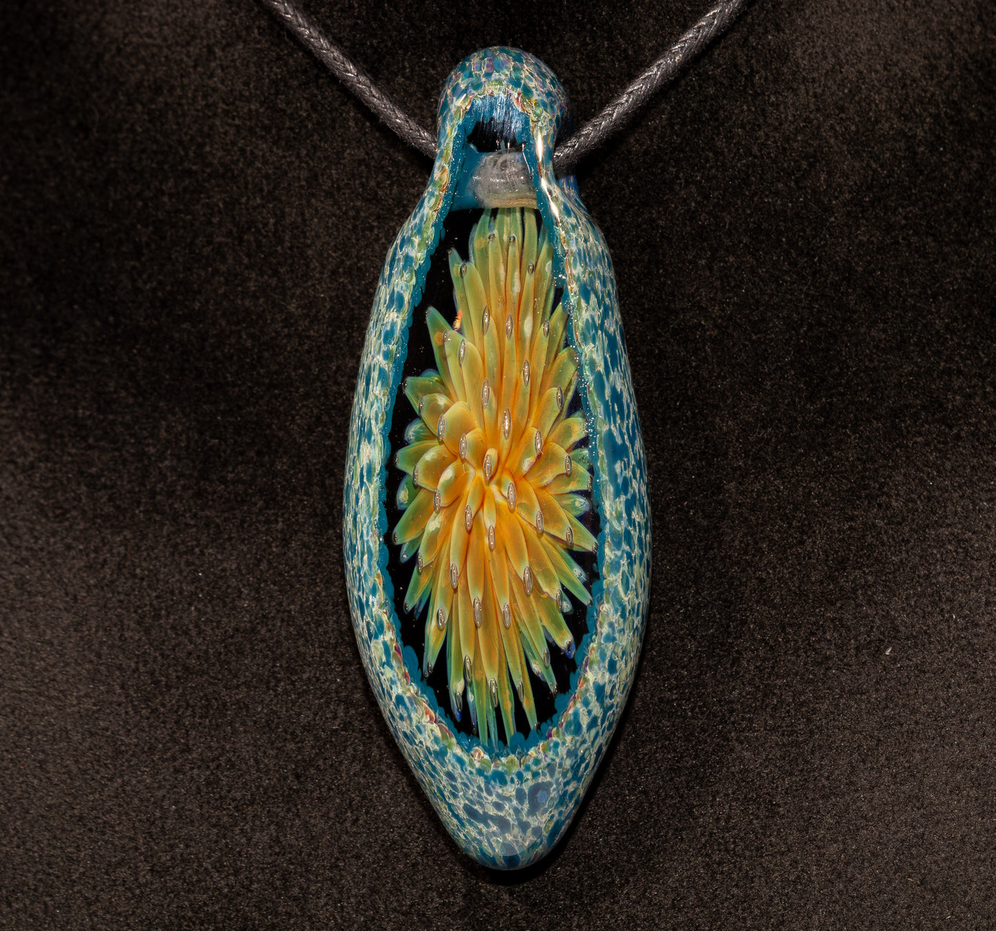 Geometric Dot Implosion Pendant | Faceted Glass Geode | Forever Bloom in Glass | Handmade Borosilicate Jewelry