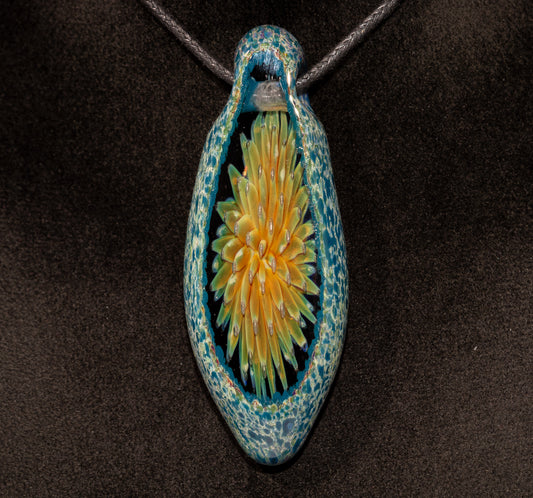 Geometric Dot Implosion Pendant | Faceted Glass Geode | Forever Bloom in Glass | Handmade Borosilicate Jewelry