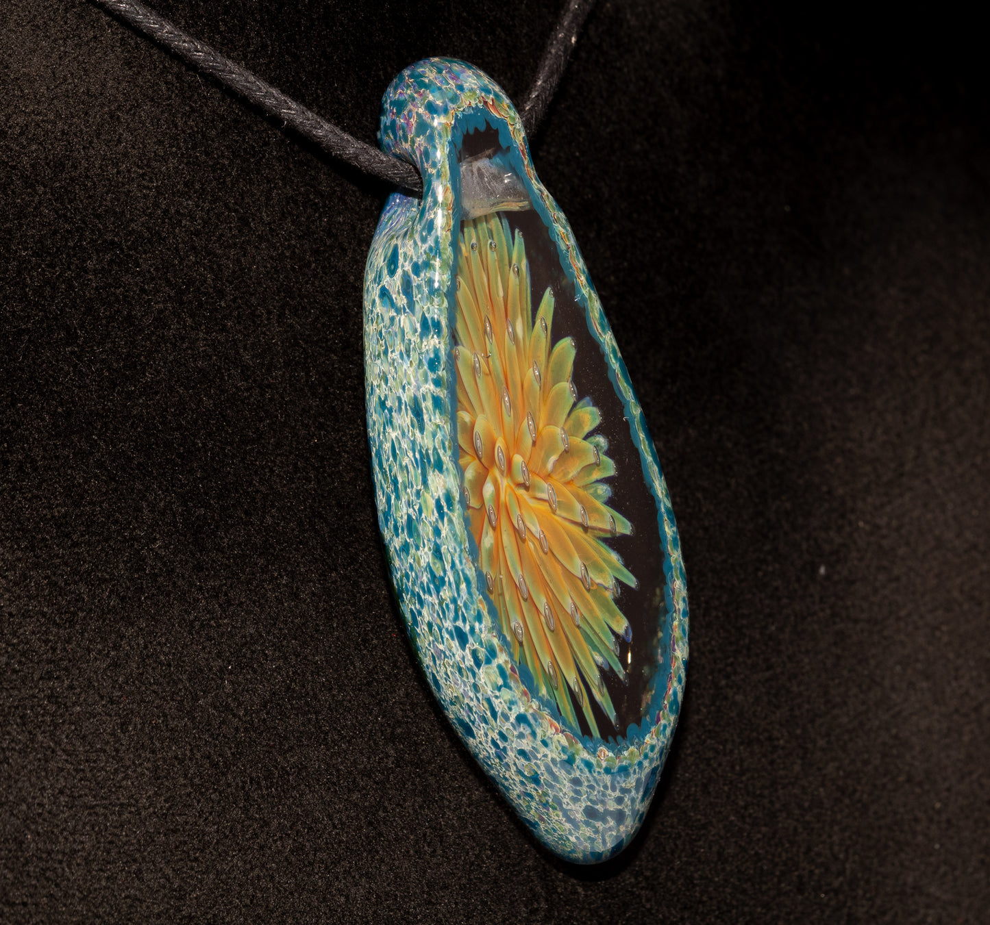 Geometric Dot Implosion Pendant | Faceted Glass Geode | Forever Bloom in Glass | Handmade Borosilicate Jewelry