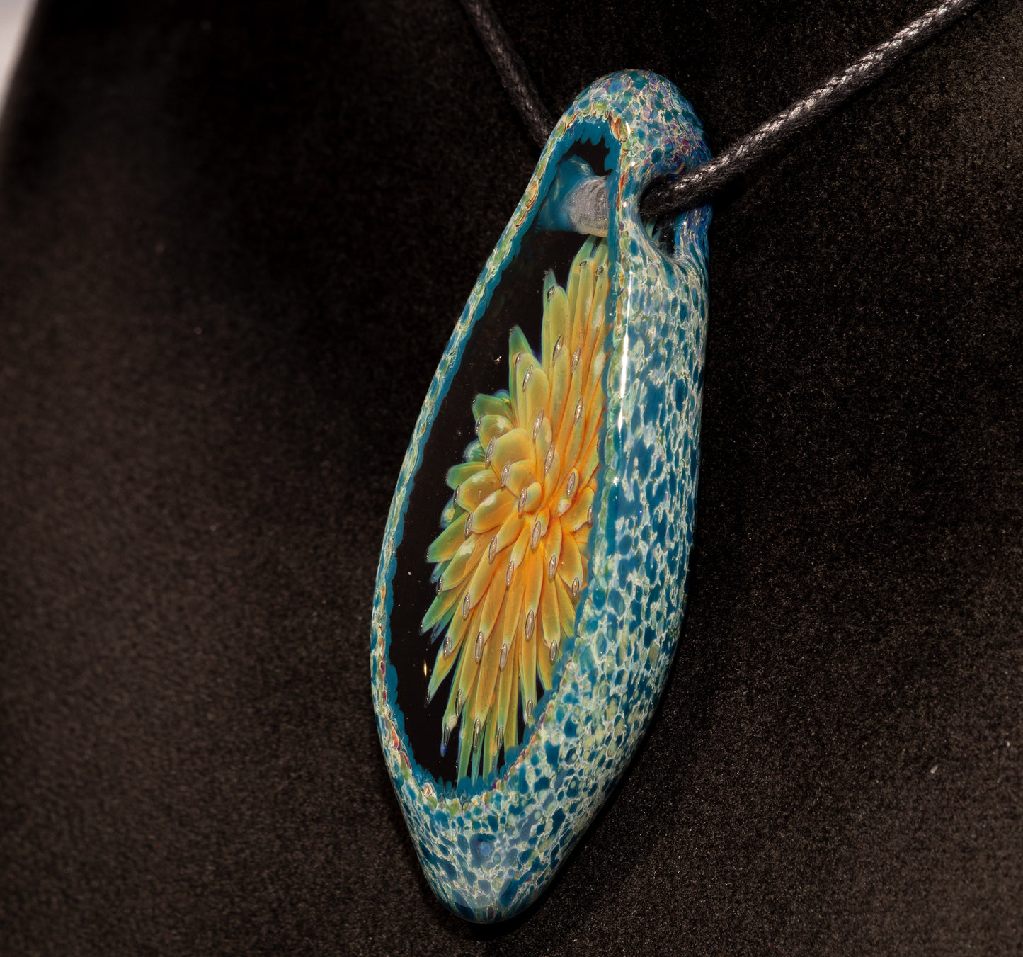 Geometric Dot Implosion Pendant | Faceted Glass Geode | Forever Bloom in Glass | Handmade Borosilicate Jewelry