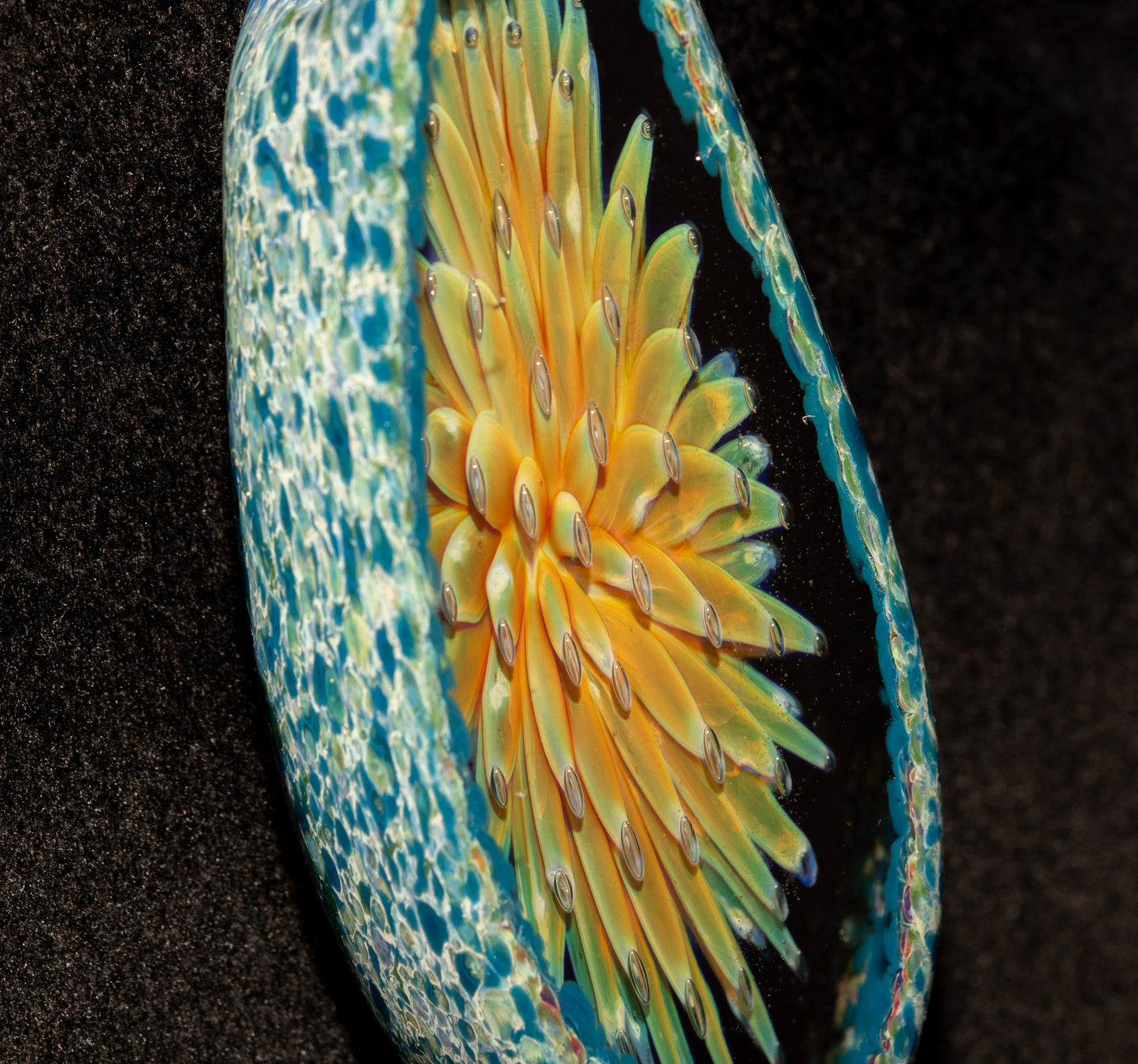 Geometric Dot Implosion Pendant | Faceted Glass Geode | Forever Bloom in Glass | Handmade Borosilicate Jewelry