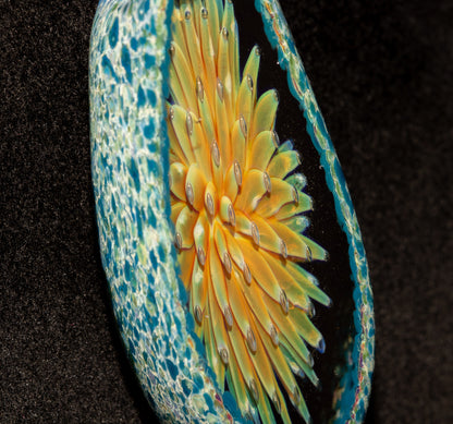 Geometric Dot Implosion Pendant | Faceted Glass Geode | Forever Bloom in Glass | Handmade Borosilicate Jewelry