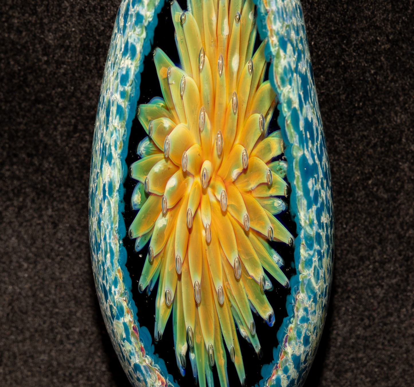 Geometric Dot Implosion Pendant | Faceted Glass Geode | Forever Bloom in Glass | Handmade Borosilicate Jewelry