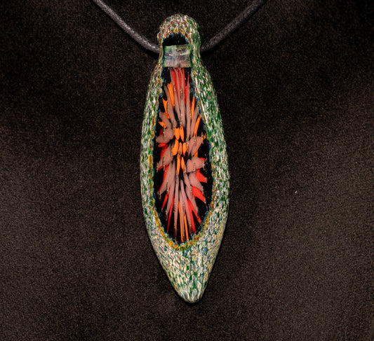 Star Core Glass Pendant | Faceted Implosion Geode | Eternal Burst of Color | Handcrafted Borosilicate Art