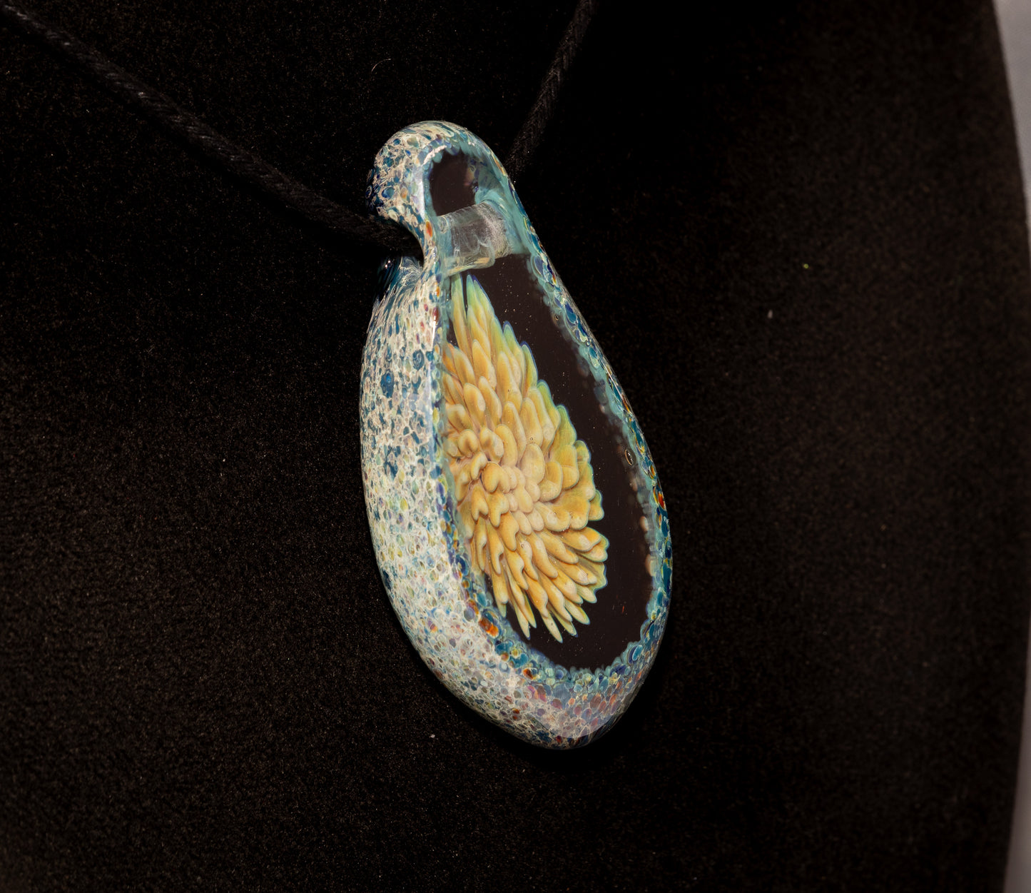 Glass Geode Flower Pendant | Faceted Implosion Art | Forever Bloom in Glass | Handmade Borosilicate Jewelry