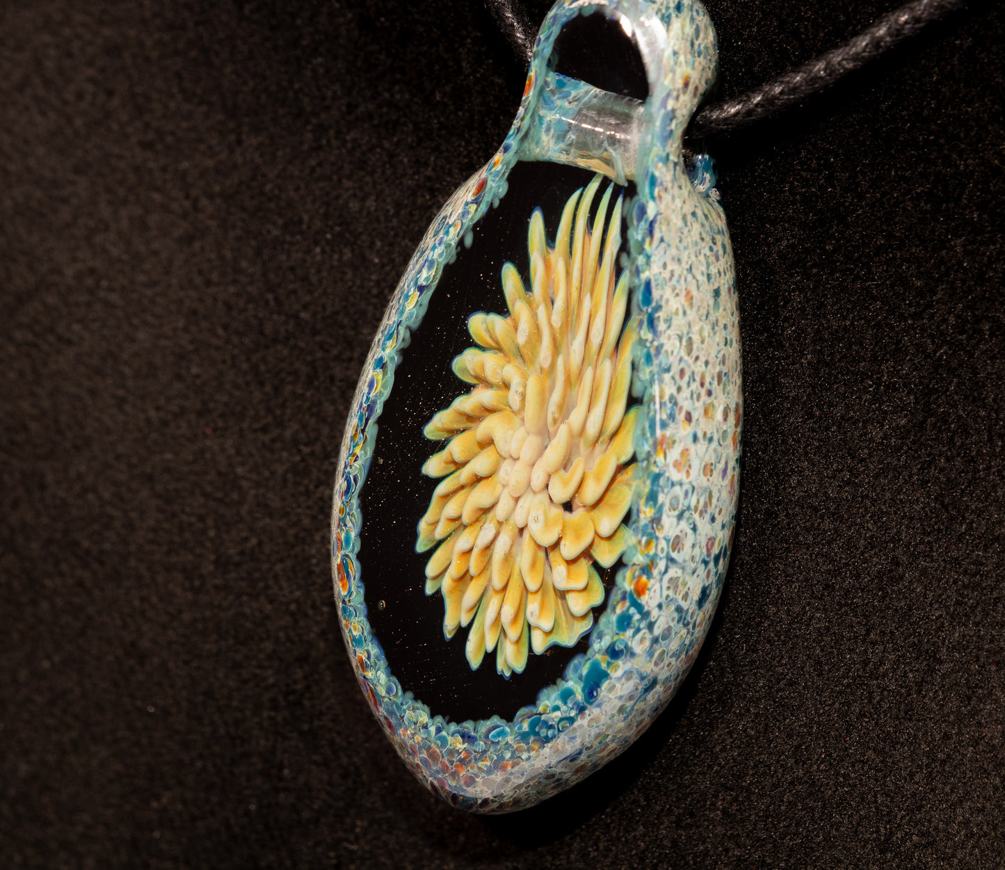 Glass Geode Flower Pendant | Faceted Implosion Art | Forever Bloom in Glass | Handmade Borosilicate Jewelry