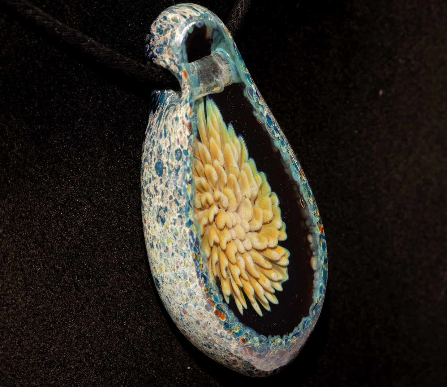 Glass Geode Flower Pendant | Faceted Implosion Art | Forever Bloom in Glass | Handmade Borosilicate Jewelry