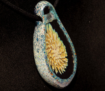 Glass Geode Flower Pendant | Faceted Implosion Art | Forever Bloom in Glass | Handmade Borosilicate Jewelry