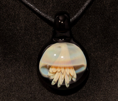 Handblown Jellyfish Necklace | Implosion Glass Art Pendant | Ocean-Inspired Jewelry | Sea Breeze