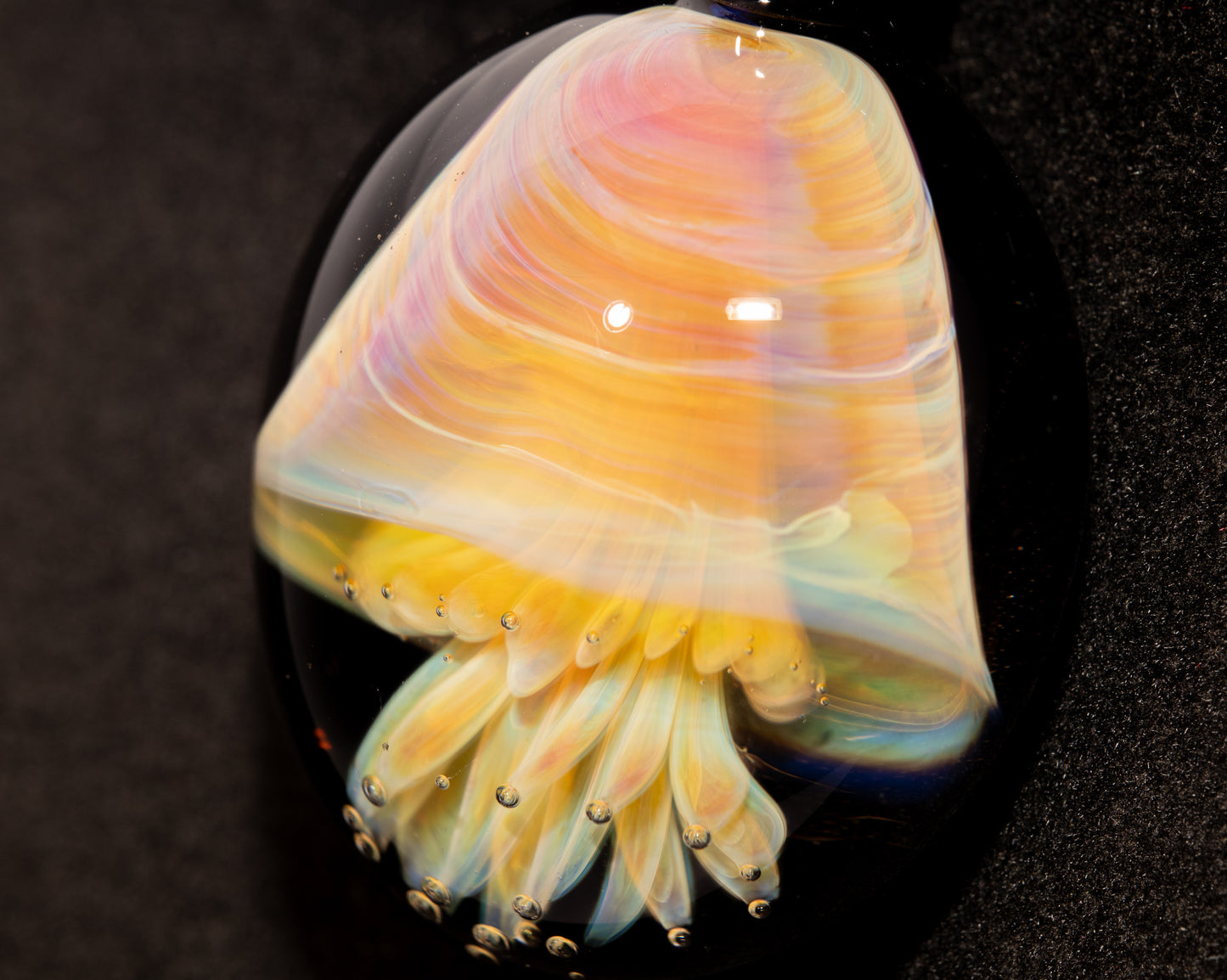 Ocean Jellyfish Pendant | Silvered Glass Necklace | Handblown Glass Jewelry | Tropical Accessories | Coral Reef