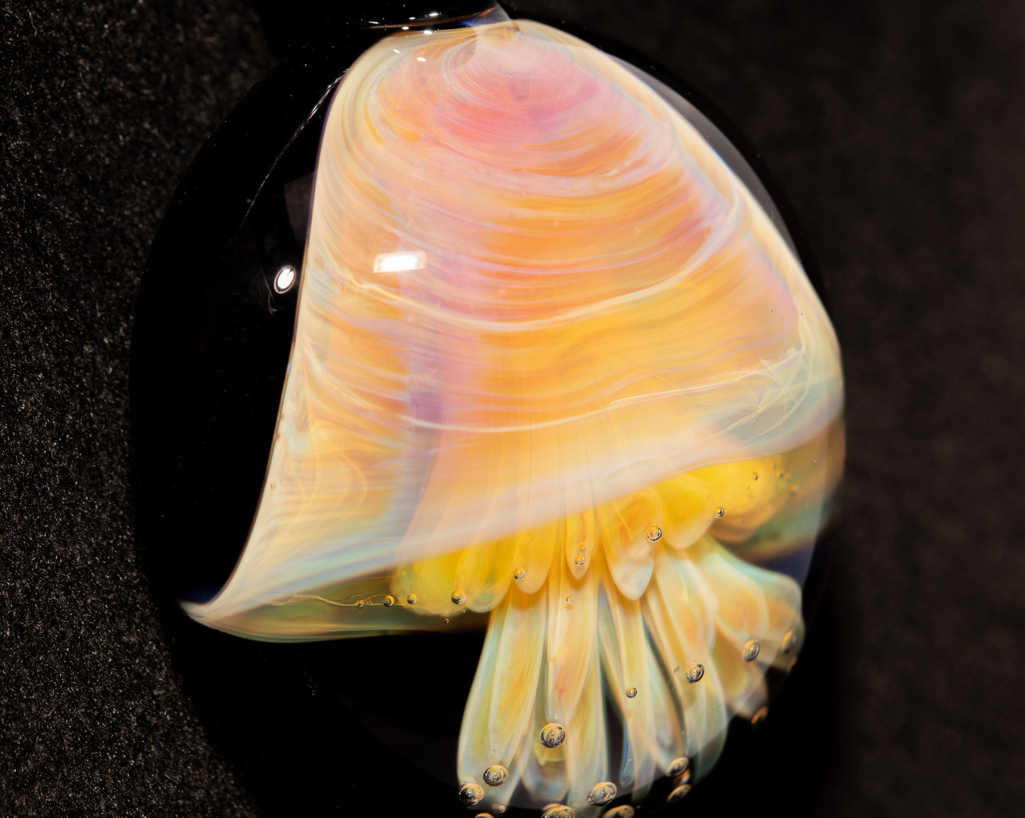 Ocean Jellyfish Pendant | Silvered Glass Necklace | Handblown Glass Jewelry | Tropical Accessories | Coral Reef