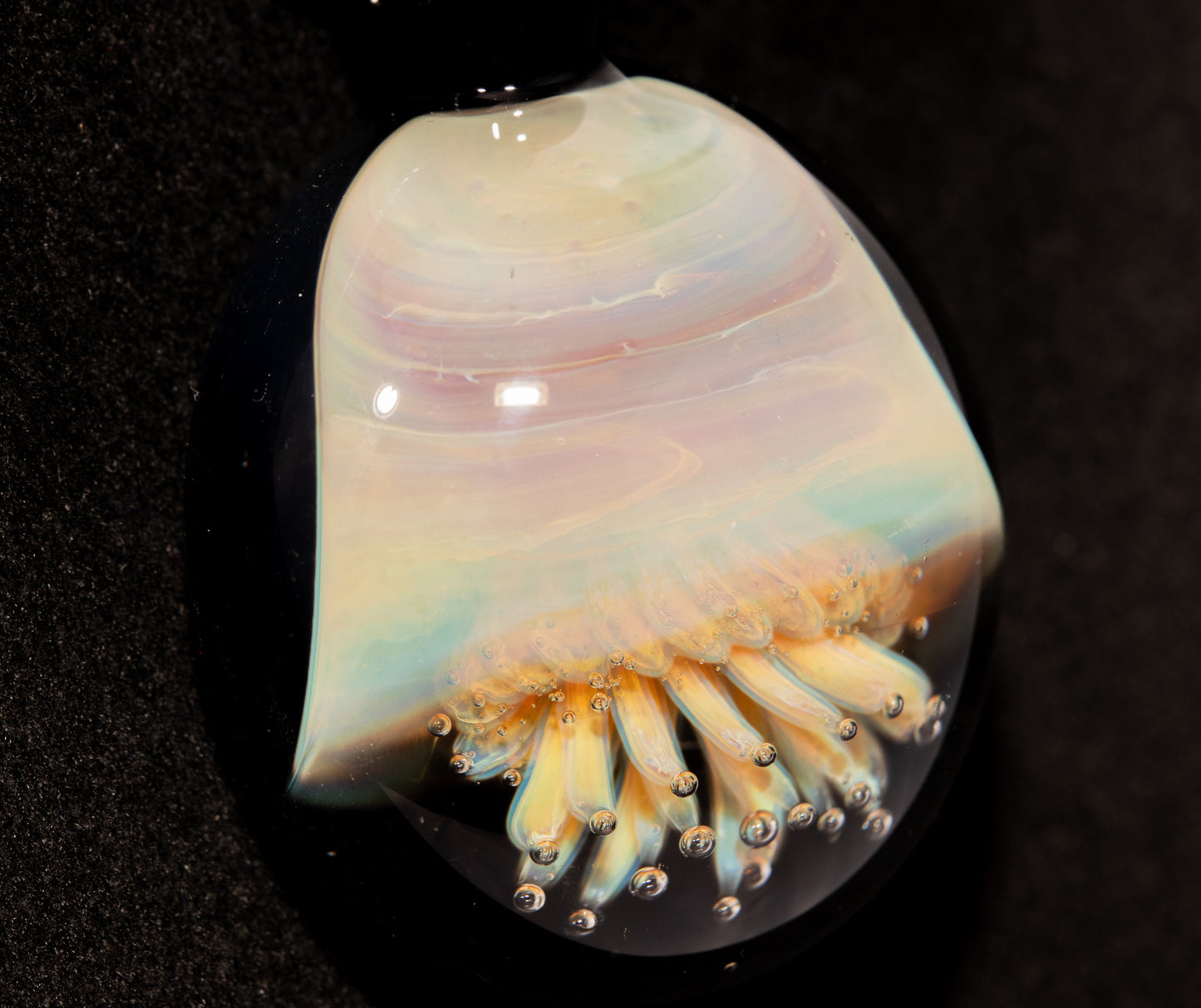 Silvered Jellyfish Glass Pendant | Handblown Artisan Necklace | Diving Jewelry | Ocean Currents