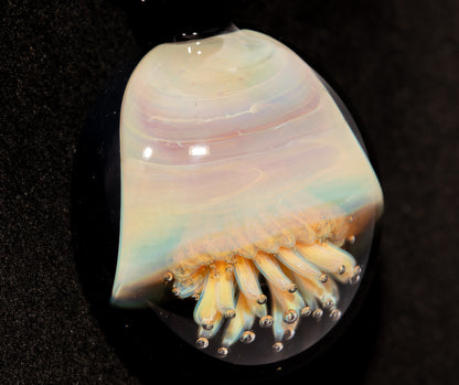 Silvered Jellyfish Glass Pendant | Handblown Artisan Necklace | Diving Jewelry | Ocean Currents