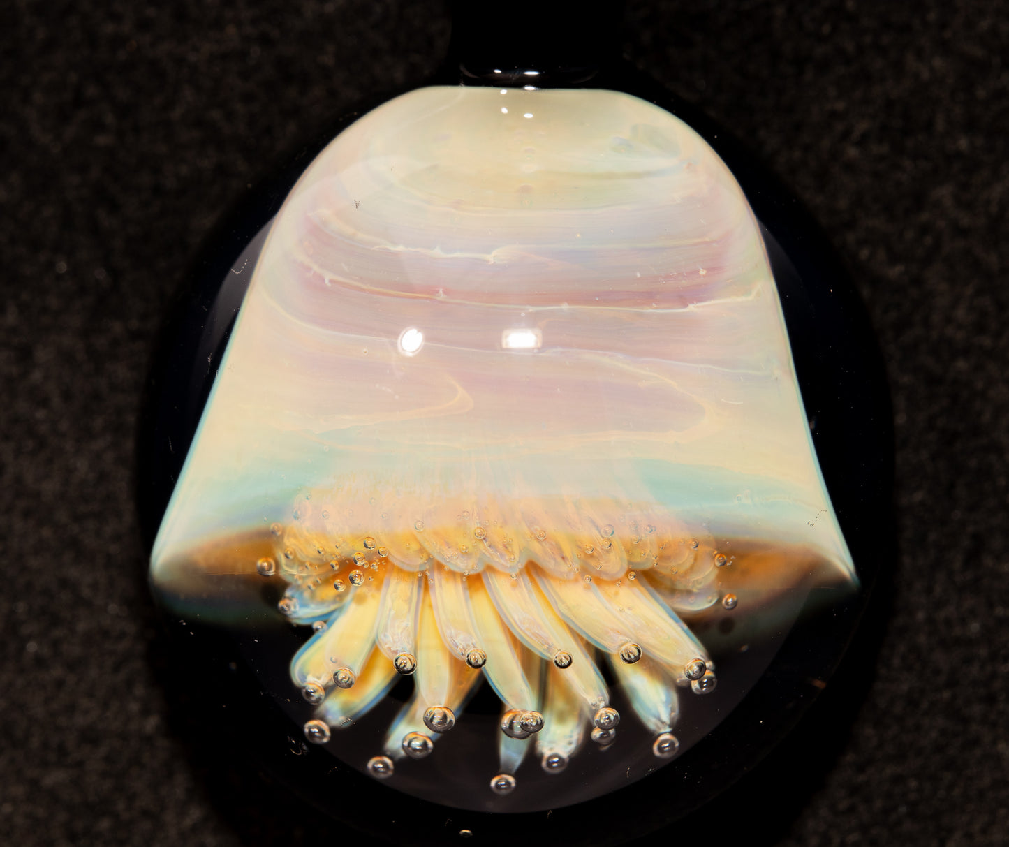 Silvered Jellyfish Glass Pendant | Handblown Artisan Necklace | Diving Jewelry | Ocean Currents